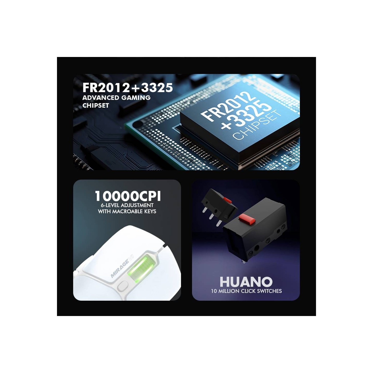 Armaggeddon Mirage VI Wired+2.4G+BT Recharge 10000CPI Gaming Mouse White (Boxed) — Buy in Cyprus with Fast Delivery