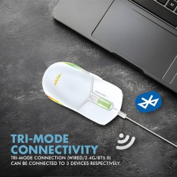 Armaggeddon Mirage VI Wired+2.4G+BT Recharge 10000CPI Gaming Mouse White (Boxed) — Buy in Cyprus with Fast Delivery