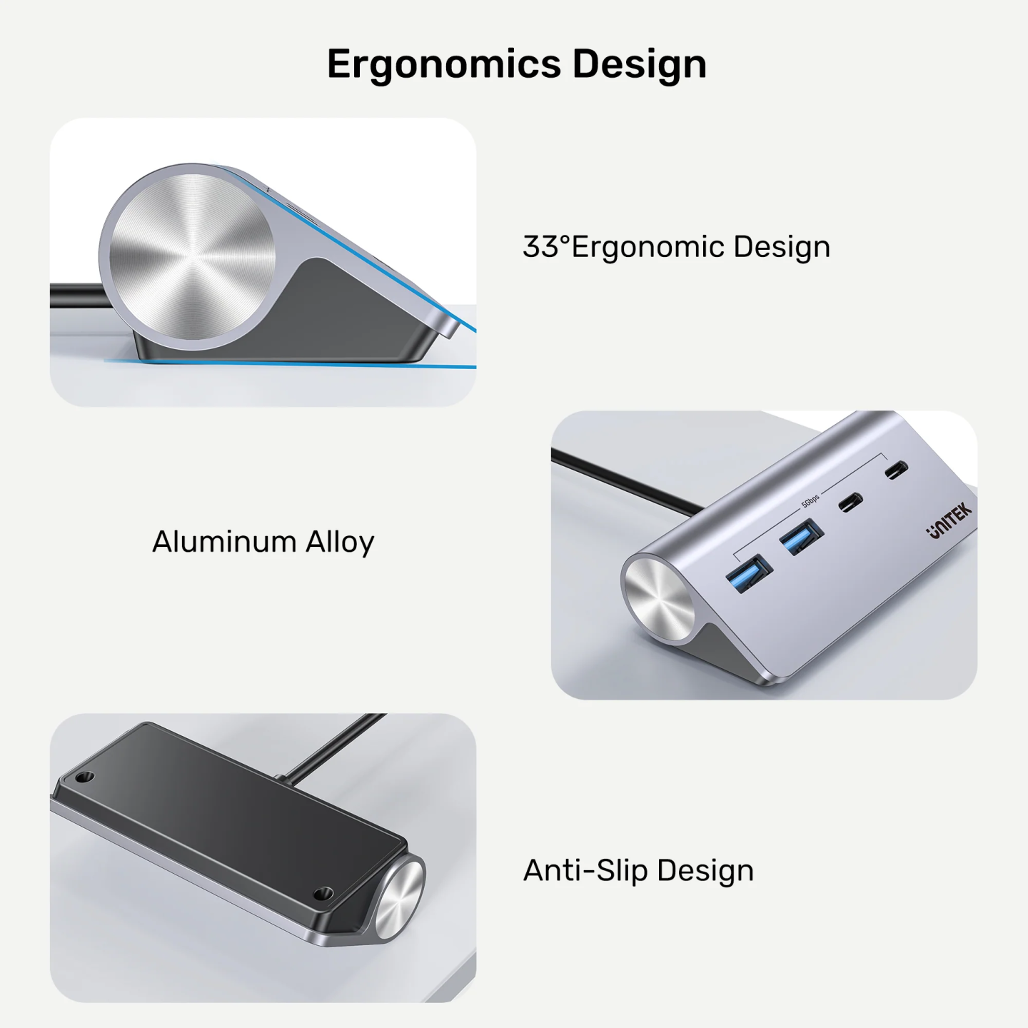 Unitek USB-C Hub - H1337A - 2xUSB-A 2xUSB-C 5Gbps & USB-C Power Port — Buy in Cyprus with Fast Delivery
