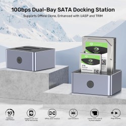 Buy Unitek HDD Docking Station - Y-3027 - USB-C 3.1 10Gbps SATA6G Dual Bay Alumi... in Cyprus, Nicosia, Limassol, Larnaka, Pafos
