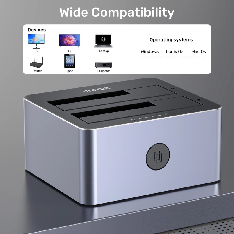 Buy Unitek HDD Docking Station - Y-3027 - USB-C 3.1 10Gbps SATA6G Dual Bay Alumi... in Cyprus, Nicosia, Limassol, Larnaka, Pafos