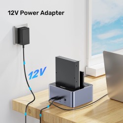 Buy Unitek HDD Docking Station - Y-3027 - USB-C 3.1 10Gbps SATA6G Dual Bay Alumi... in Cyprus, Nicosia, Limassol, Larnaka, Pafos