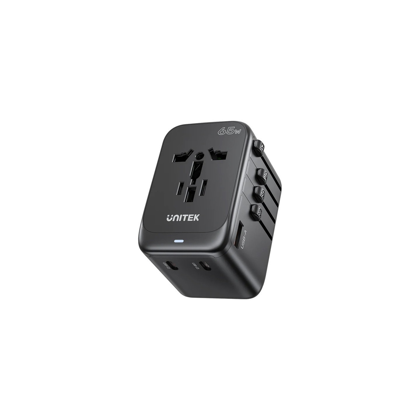 Unitek Charge Wall 65W Travel Adapter 3xUSBC+USBA Black - P1122A - 65W, Travel, 3xUSBC+USBA, Black