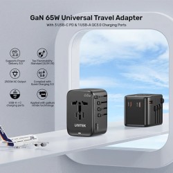 Buy Unitek Charge Wall 65W Travel Adapter 3xUSBC+USBA Black - P1122A - 65W, Trav... in Cyprus, Nicosia, Limassol, Larnaka, Pafos