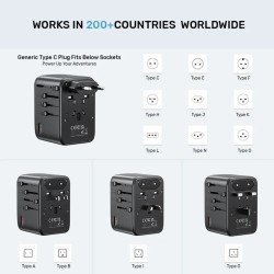 Buy Unitek Charge Wall 65W Travel Adapter 3xUSBC+USBA Black - P1122A - 65W, Trav... in Cyprus, Nicosia, Limassol, Larnaka, Pafos