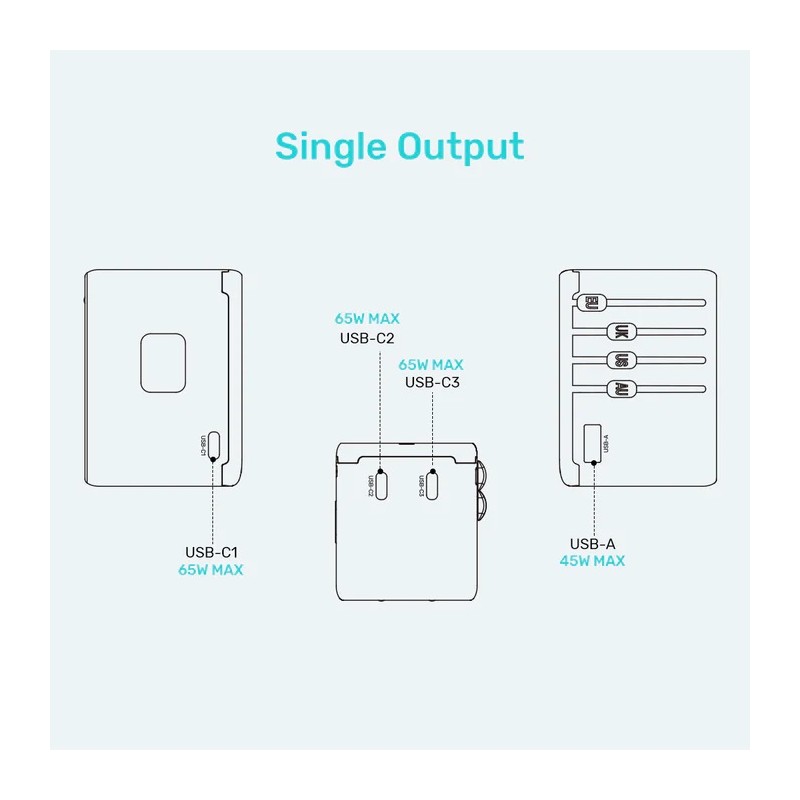 Buy Unitek Charge Wall 65W Travel Adapter 3xUSBC+USBA Black - P1122A - 65W, Trav... in Cyprus, Nicosia, Limassol, Larnaka, Pafos
