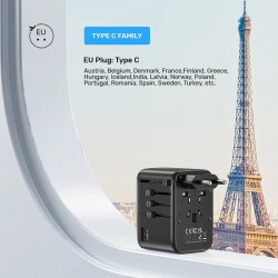Buy Unitek Charge Wall 65W Travel Adapter 3xUSBC+USBA Black - P1122A - 65W, Trav... in Cyprus, Nicosia, Limassol, Larnaka, Pafos