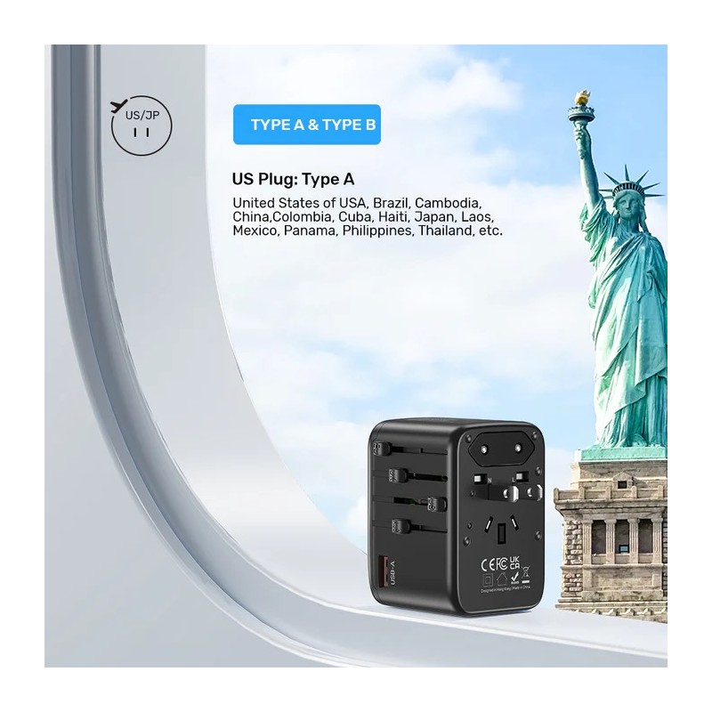 Buy Unitek Charge Wall 65W Travel Adapter 3xUSBC+USBA Black - P1122A - 65W, Trav... in Cyprus, Nicosia, Limassol, Larnaka, Pafos