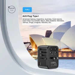 Buy Unitek Charge Wall 65W Travel Adapter 3xUSBC+USBA Black - P1122A - 65W, Trav... in Cyprus, Nicosia, Limassol, Larnaka, Pafos