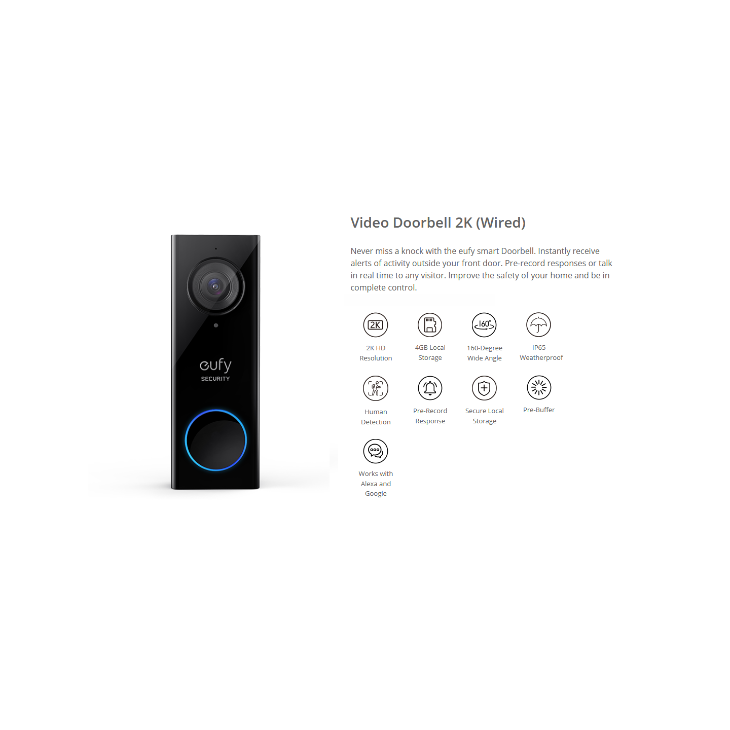 Anker Eufy Video Doorbell 2K With Home Base - 2K With Home Base — Buy in Cyprus with Fast Delivery