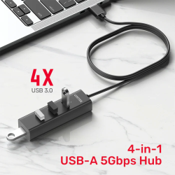 Buy Unitek - Y-3089 - 4x USB-A 3.0 Ports & 1x USB-C Power Port with 1.2m Cable in Cyprus, Nicosia, Limassol, Larnaka, Pafos