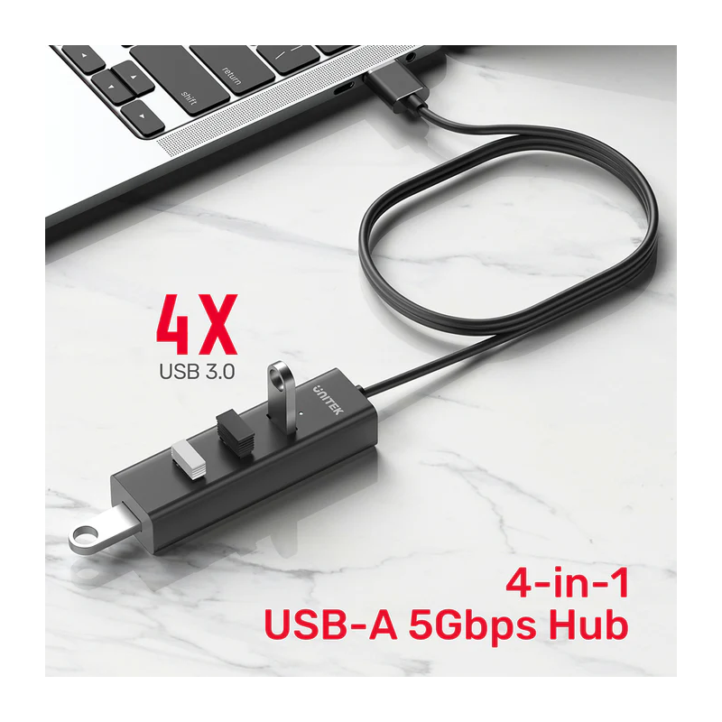Buy Unitek - Y-3089 - 4x USB-A 3.0 Ports & 1x USB-C Power Port with 1.2m Cable in Cyprus, Nicosia, Limassol, Larnaka, Pafos