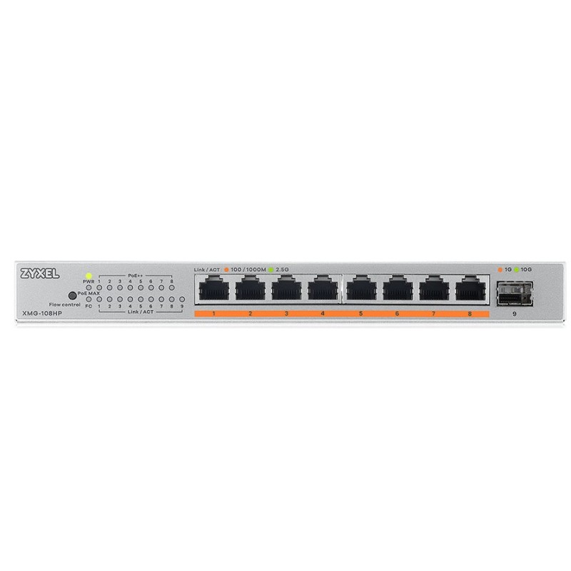 Buy Zyxel Switch PoE Multi-Gig 2.5G 8PoE + 10G SFP+ 100W - XMG-108HP - 2.5G, 8Po... in Cyprus, Nicosia, Limassol, Larnaka, Pafos
