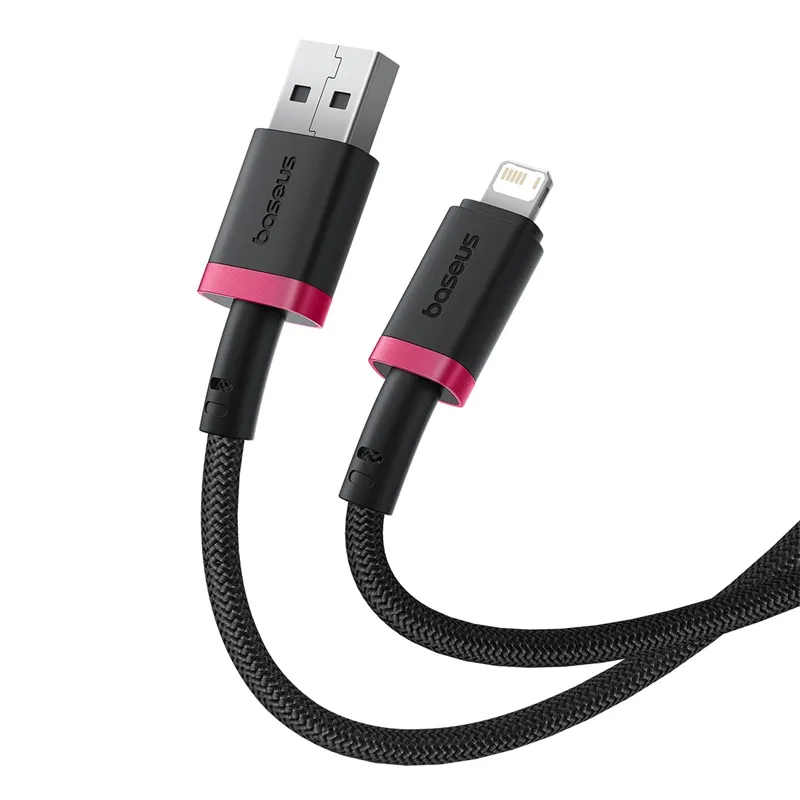 Buy Baseus Cable - Lightning to USB-A, Dura Series, Braided, 1.0m, Black-Red in Cyprus, Nicosia, Limassol, Larnaka, Pafos