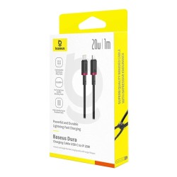 Buy Baseus Cable - Lightning to USB-A, Dura Series, Braided, 1.0m, Black-Red in Cyprus, Nicosia, Limassol, Larnaka, Pafos