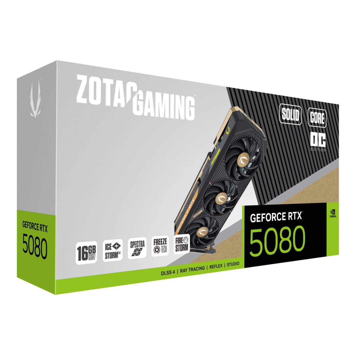 ZOTAC GeForce RTX 5080 SOLID CORE OC – 16GB GDDR7, Boost 2640 MHz | Armenius Store