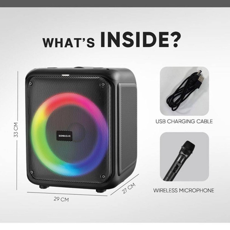 Buy SonicGear Portable Karaoke Speaker - AudioXPro600HD - 90W BT USB FM with 1 W... in Cyprus, Nicosia, Limassol, Larnaka, Pafos