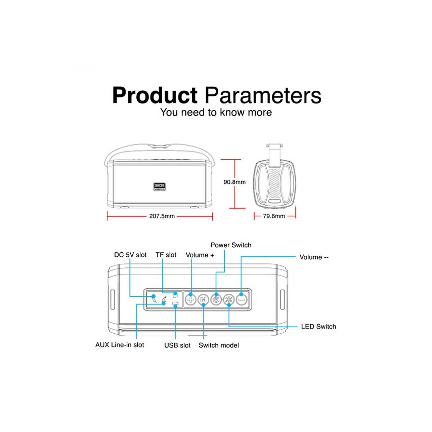 SonicGear - SONICGO!3 - RGB Portable Bluetooth Speaker with FM Radio & USB — Buy in Cyprus with Fast Delivery