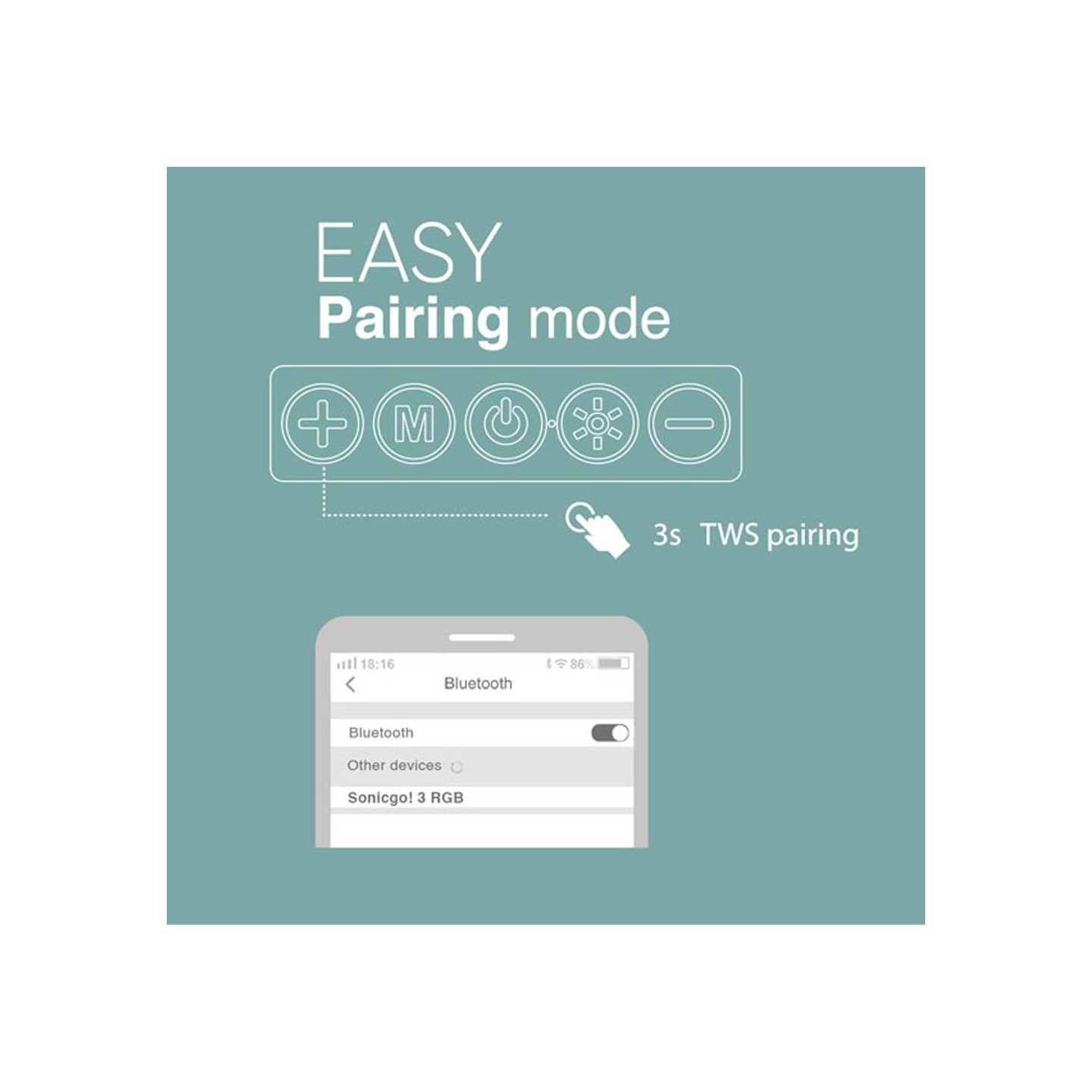 SonicGear - SONICGO!3 - RGB Portable Bluetooth Speaker with FM Radio & USB — Buy in Cyprus with Fast Delivery