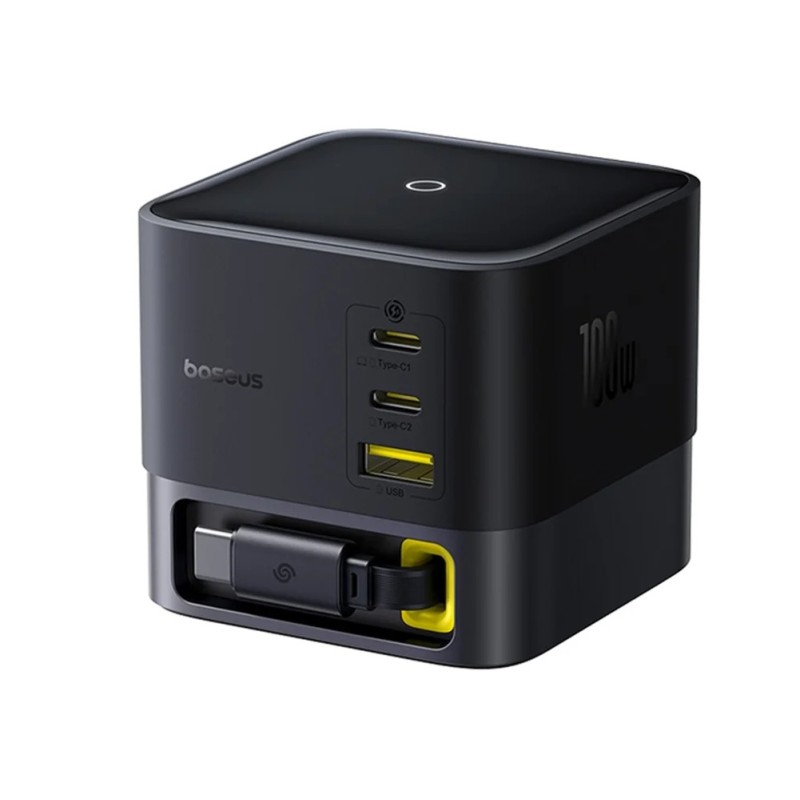 Buy Baseus Charger Desktop - 100W 3C+U SUPER GAN Retractable Cable 100W EU in Cyprus, Nicosia, Limassol, Larnaka, Pafos