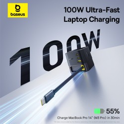 Buy Baseus Charger Desktop - 100W 3C+U SUPER GAN Retractable Cable 100W EU in Cyprus, Nicosia, Limassol, Larnaka, Pafos