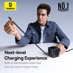 Buy Baseus Charger Desktop - 100W 3C+U SUPER GAN Retractable Cable 100W EU in Cyprus, Nicosia, Limassol, Larnaka, Pafos