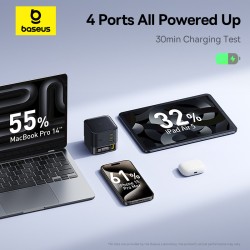 Buy Baseus Charger Desktop - 100W 3C+U SUPER GAN Retractable Cable 100W EU in Cyprus, Nicosia, Limassol, Larnaka, Pafos