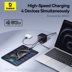 Buy Baseus Charger Desktop - 100W 3C+U SUPER GAN Retractable Cable 100W EU in Cyprus, Nicosia, Limassol, Larnaka, Pafos