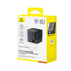 Buy Baseus Charger Desktop - 100W 3C+U SUPER GAN Retractable Cable 100W EU in Cyprus, Nicosia, Limassol, Larnaka, Pafos