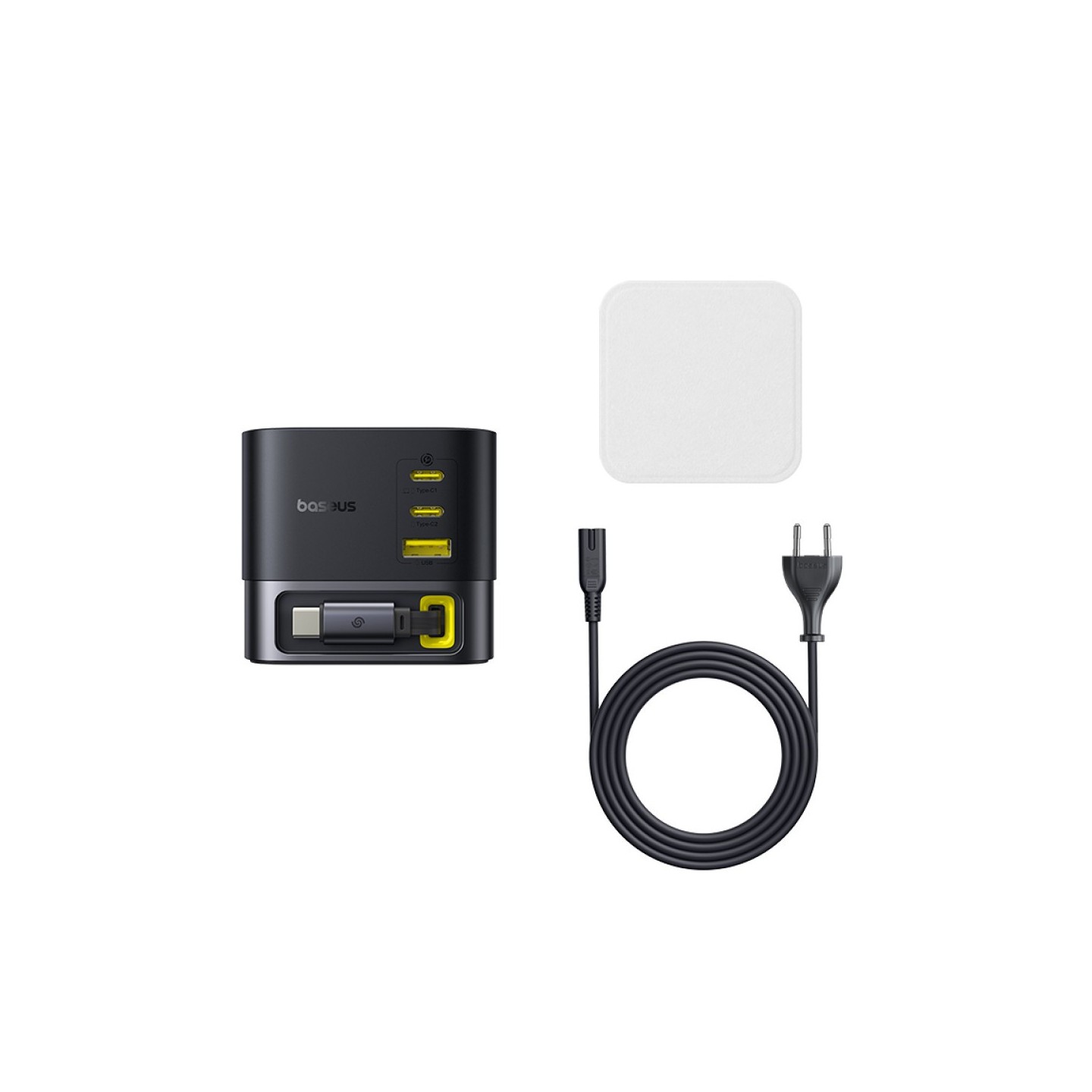 Baseus Charger Desktop - 100W 3C+U SUPER GAN Retractable Cable 100W EU — Buy in Cyprus with Fast Delivery