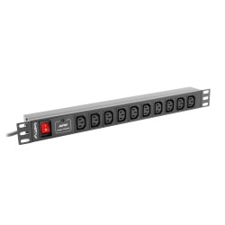 Buy Lanberg PDU - 1U 10-Way IEC 2M with IEC plug Surge in Cyprus, Nicosia, Limassol, Larnaka, Pafos