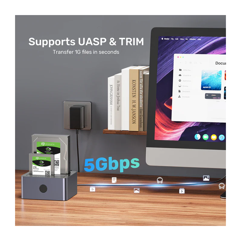 Buy Unitek SATA6G Dual Bay HDD Docking Station - Y-3026 - Alum Black in Cyprus, Nicosia, Limassol, Larnaka, Pafos