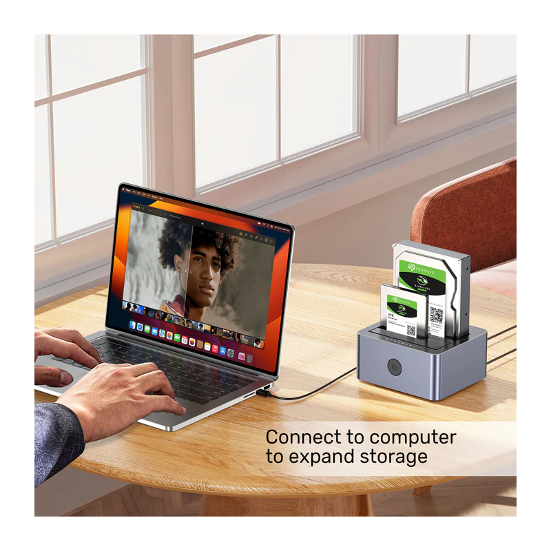 Buy Unitek SATA6G Dual Bay HDD Docking Station - Y-3026 - Alum Black in Cyprus, Nicosia, Limassol, Larnaka, Pafos