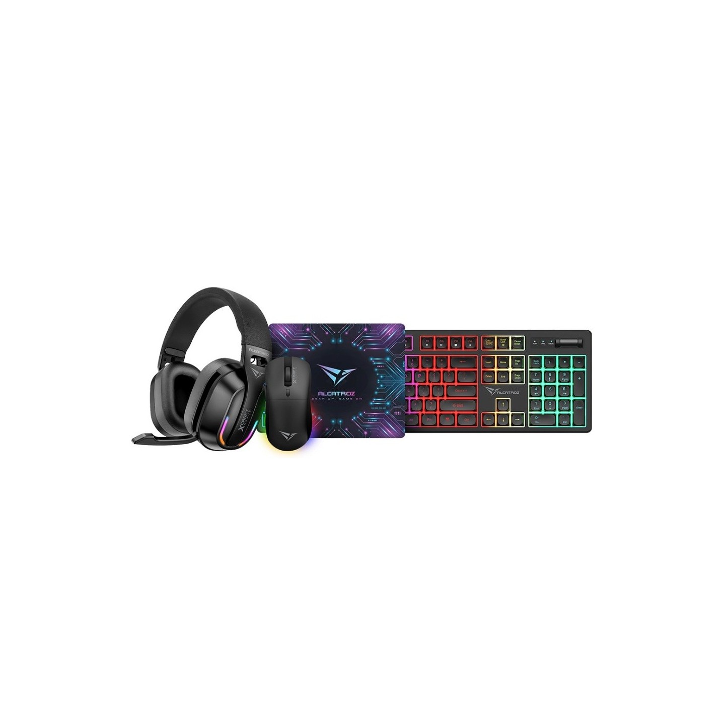 Alcatroz X-Craft 4in1 Gaming Set Keyb+Mouse+Mat+Headset Rechargeable Nexus Black (Boxed) — Buy in Cyprus with Fast Delivery