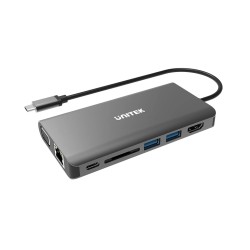 Buy Unitek Type-C Hub - D1019A - USB3.1 with HDMI VGA GB SD PD100W in Cyprus, Nicosia, Limassol, Larnaka, Pafos