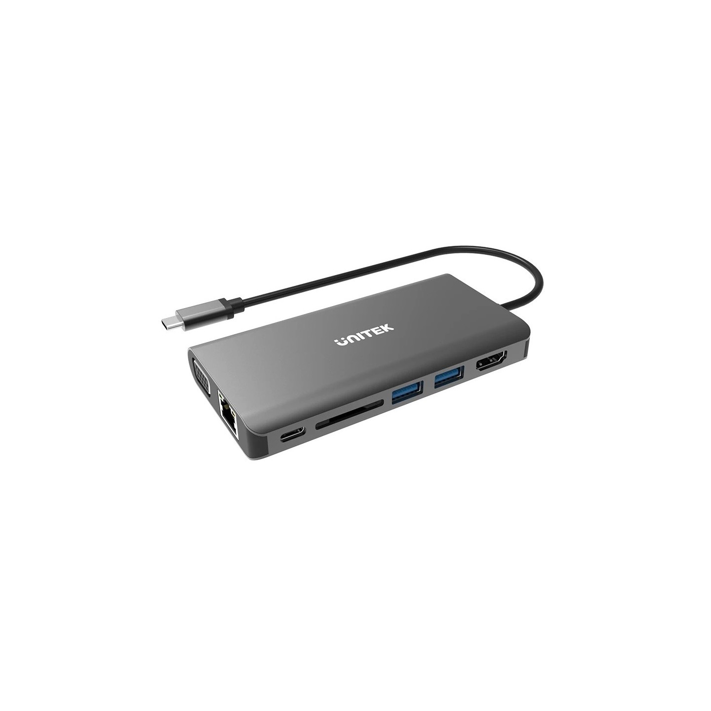 Unitek Type-C Hub - D1019A - USB3.1 with HDMI VGA GB SD PD100W — Buy in Cyprus with Fast Delivery