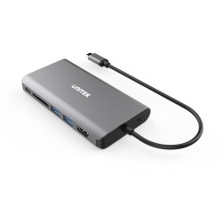 Unitek D1019A USB-C Hub 8-in-1: PD100W, 4K HDMI, VGA, Gigabit, SD — Armenius Store Cyprus
