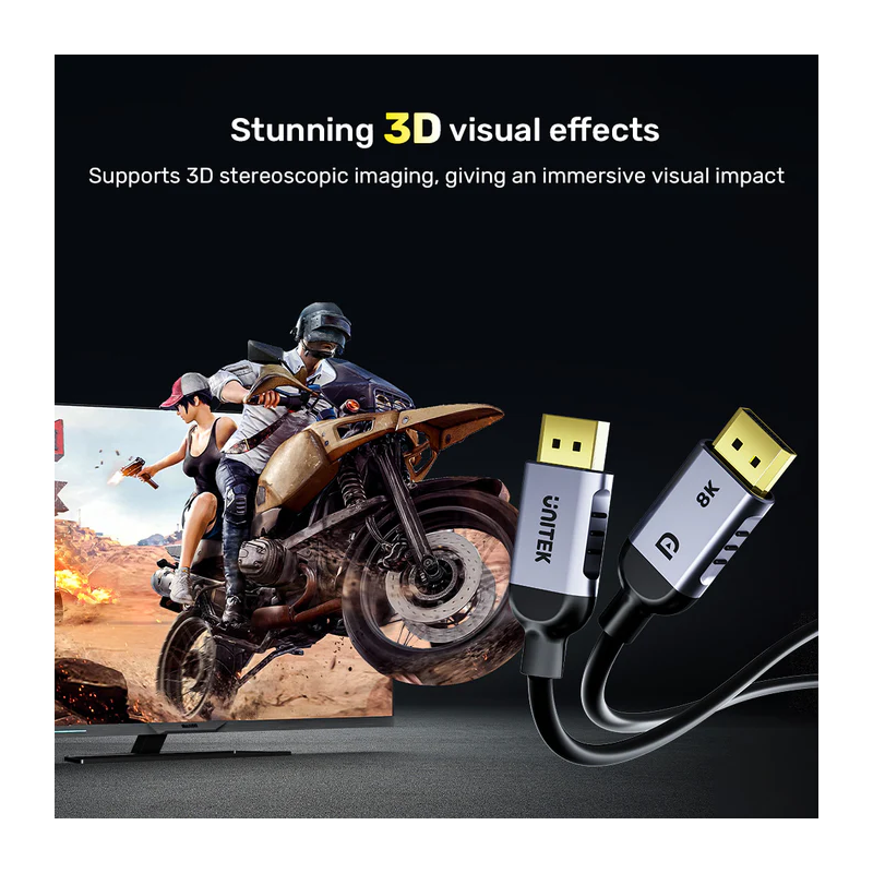 Buy Unitek DisplayPort 1.4 Cable 8K 60Hz - C1628G-1.5M - 1.5m in Cyprus, Nicosia, Limassol, Larnaka, Pafos