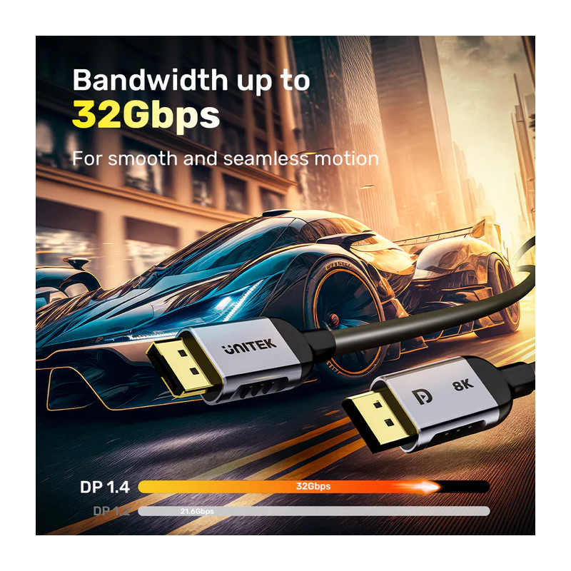 Buy Unitek DisplayPort 1.4 Cable 8K 60Hz - C1628G-1.5M - 1.5m in Cyprus, Nicosia, Limassol, Larnaka, Pafos