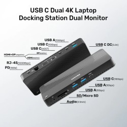 Unitek D1079A USB4 8K Multi-Port Hub 12-in-1 Docking Station | 100W PD — Armenius Store Cyprus