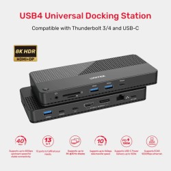 Buy Unitek USB-C Hub - D1079A - USB4 MST HDMI DP Gb SD Audio PD100W in Cyprus, Nicosia, Limassol, Larnaka, Pafos