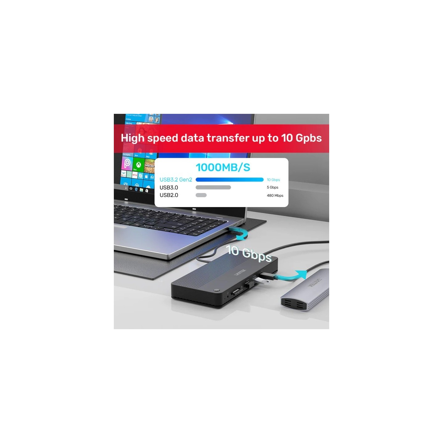 Unitek D1079A USB4 8K Multi-Port Hub 12-in-1 Docking Station | 100W PD — Armenius Store Cyprus