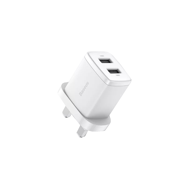 Buy Baseus Charger Wall - 2xUSBA - 2.1A - UK - White in Cyprus, Nicosia, Limassol, Larnaka, Pafos
