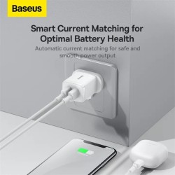 Buy Baseus Charger Wall - 2xUSBA - 2.1A - UK - White in Cyprus, Nicosia, Limassol, Larnaka, Pafos