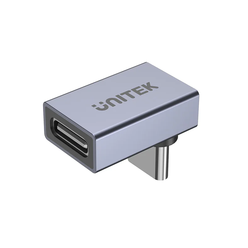 Buy Unitek USB-C 4.0 Male to Female Adaptor - A1039GY - 90degrees (Back) in Cyprus, Nicosia, Limassol, Larnaka, Pafos