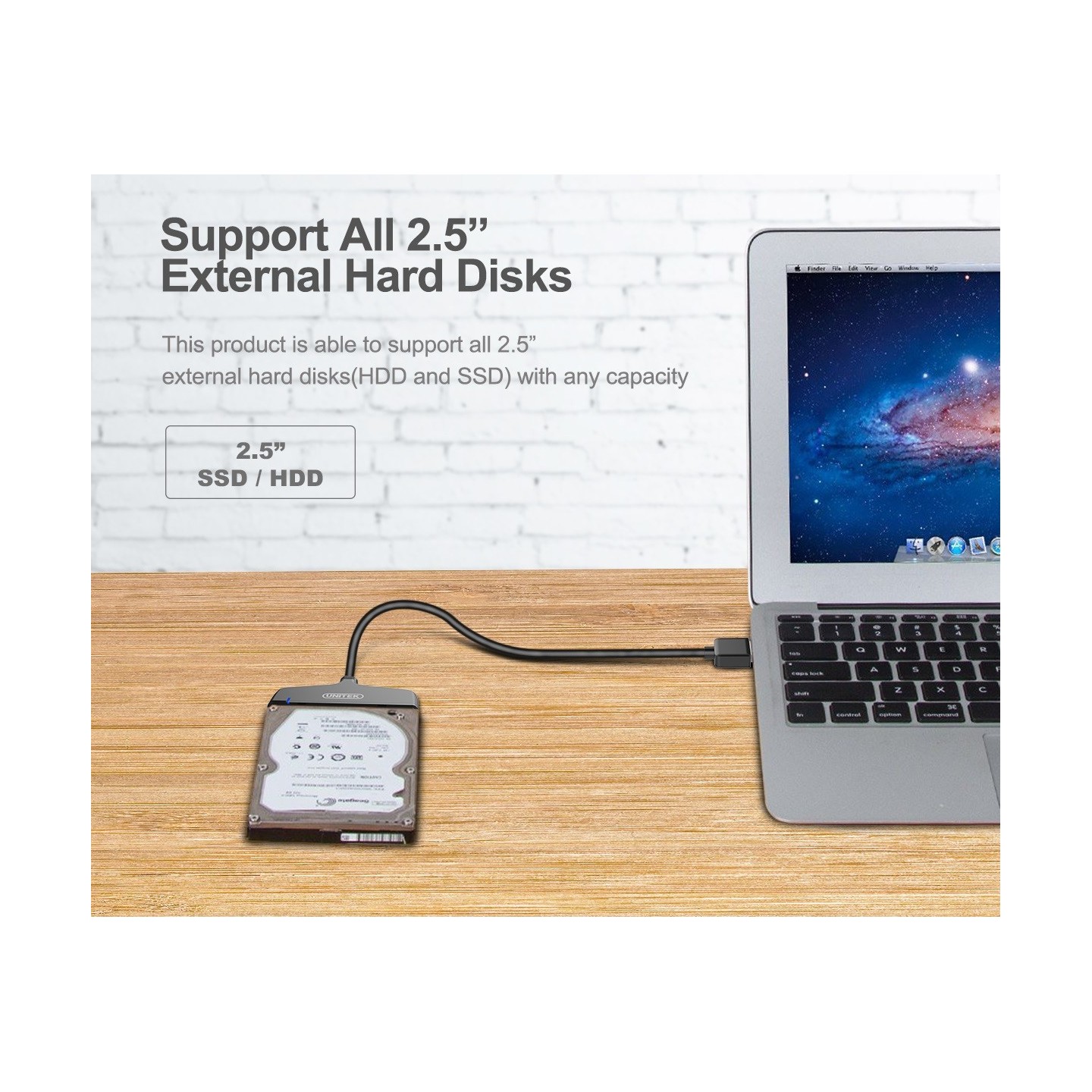 Unitek USB3.0 to SATA6G 2.5'' HDD Converter - Y-1096 - USB3.0 to SATA6G 2.5'' HDD Converter — Buy in Cyprus with Fast Delivery