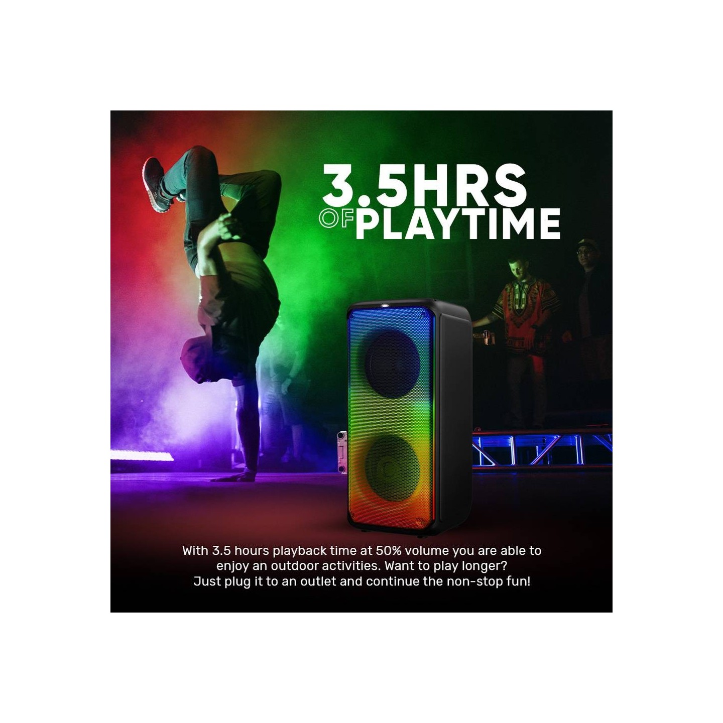 SonicGear 2 x 8'' Portable Karaoke Speaker with Voice Changer - AudioXPro800HD - 2 x Wireless Microphones included