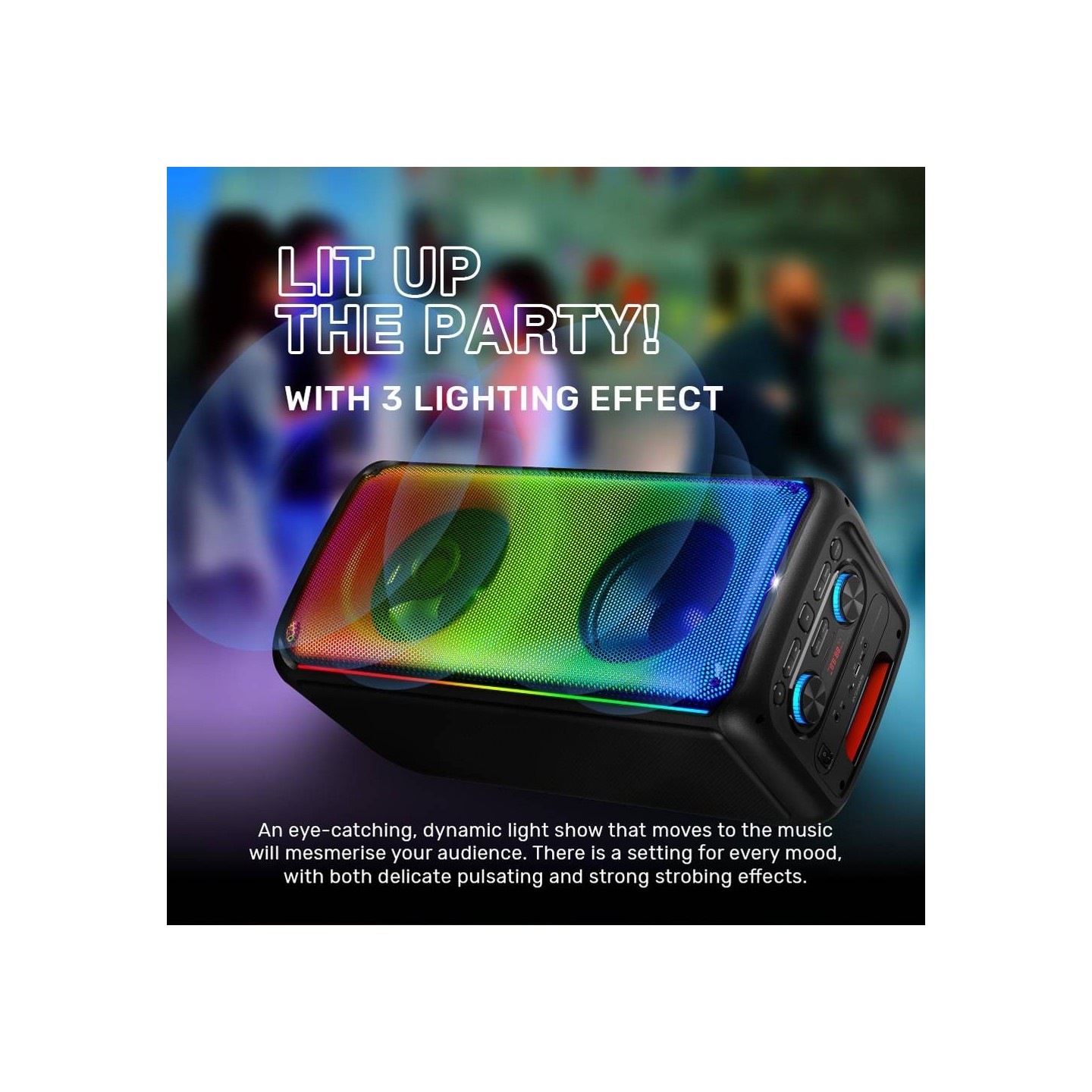 SonicGear 2 x 8'' Portable Karaoke Speaker with Voice Changer - AudioXPro800HD - 2 x Wireless Microphones included