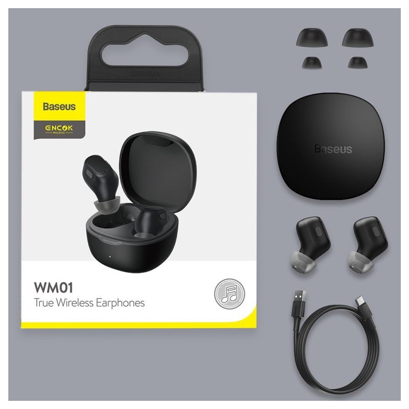Buy Baseus Headphones In Ear TWS Encok - WM01 - Black in Cyprus, Nicosia, Limassol, Larnaka, Pafos