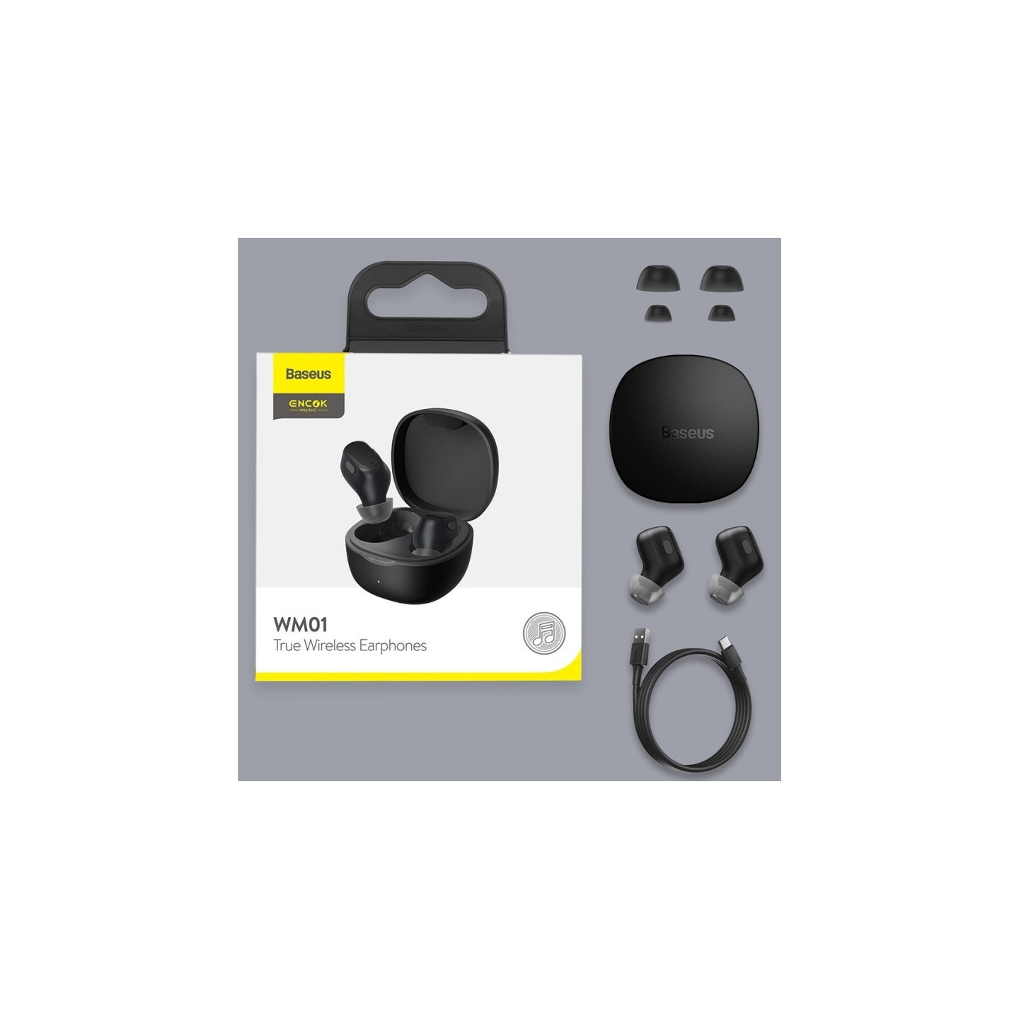 Baseus Headphones In Ear TWS Encok - WM01 - Black — Buy in Cyprus with Fast Delivery